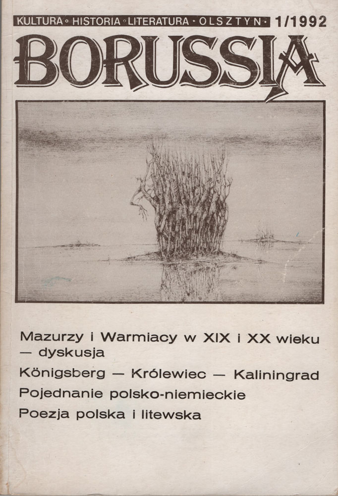 Okładka czasopisma „Borussia” — numer 1 (1992)